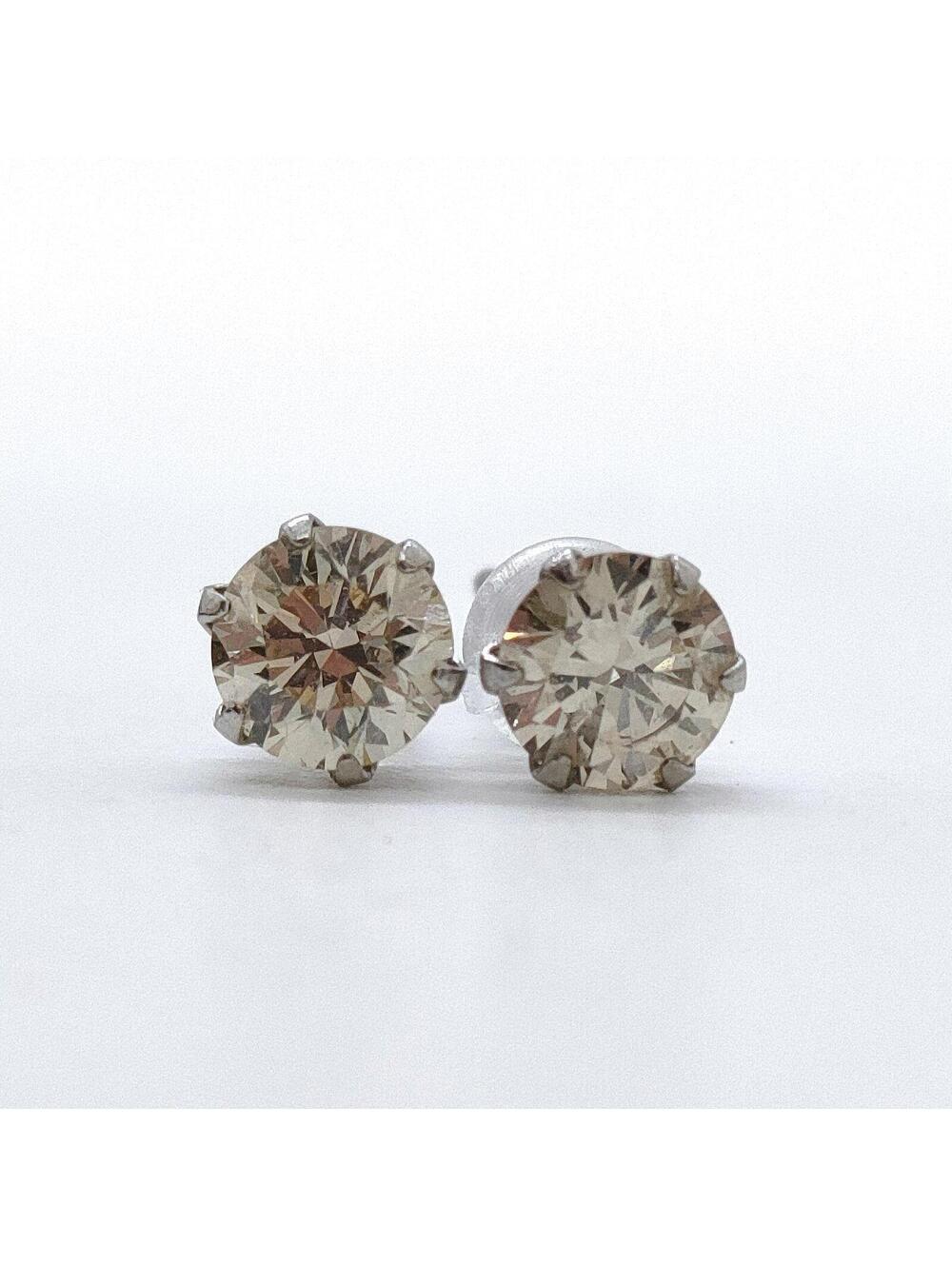 Jewelry Pierced Earring Natural Diamond 0.5ct Platinum 2344966